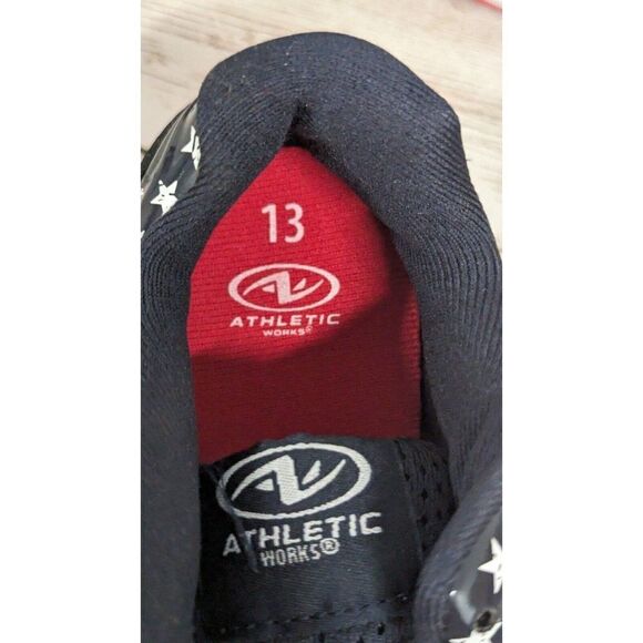 Athletic Works Unisex Kids Size 13 Black Low Top Lace Up Baseball Cleats - Picture 9 of 9